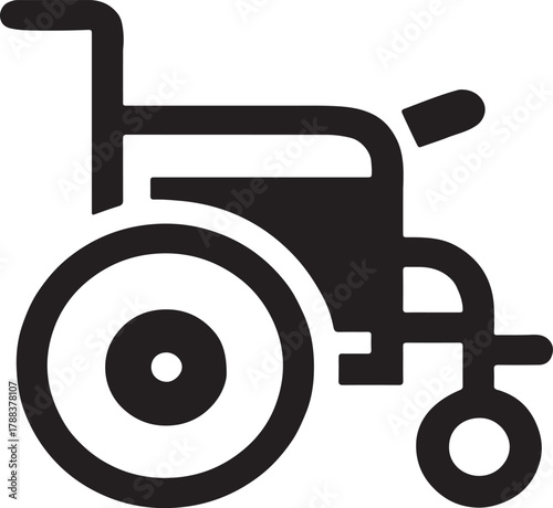 Black icon of a wheelchair