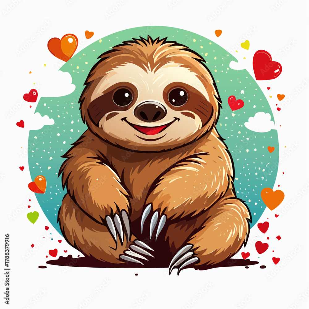 Obraz premium Faultier - Cartoon Comic Stil