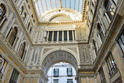 Interior details of the Galleria Umberto I, built in the 19th century in Naples, Campania, Italy