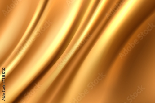 Abstract Golden Flowing Fabric Texture with Soft Waves