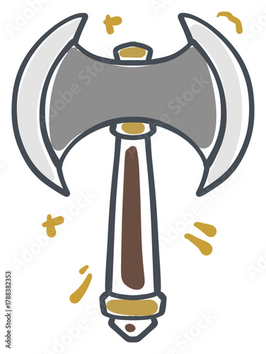 Medieval Battle Axe Sticker