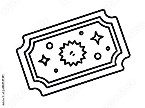 Colorful Scratch Card Sticker Design on a Clean White Background