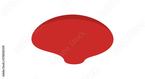 Abstract isometric red shape with subtle dimension ideal for graphic design accents or branding