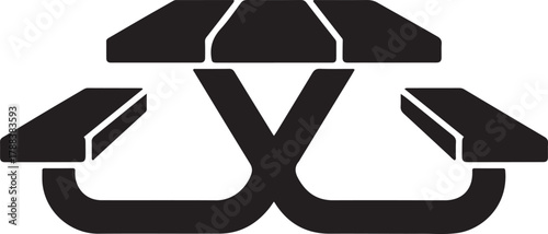 picnic table vector silhouette icon - perfect for furniture icons, decals, or eps crafts. Vector Black silhouettes. with white background