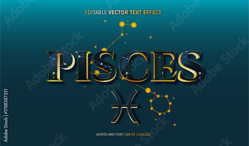 pisces editable text effect