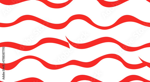 Crimson wave composition against stark white backdrop creates dynamic flowing pattern