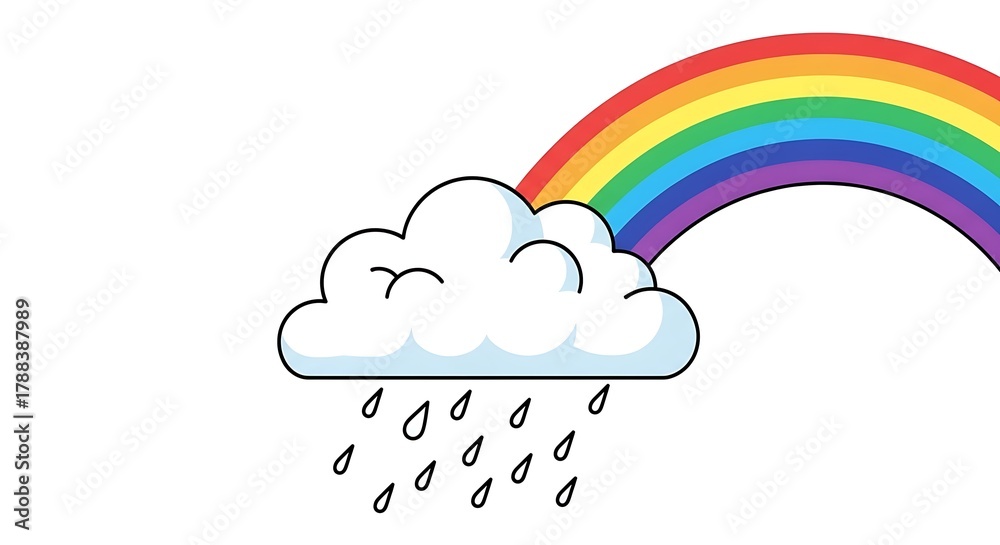 Fototapeta premium A vibrant rainbow emerging after the rain