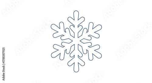 Delicate outline of a snowflake symbolizes winter beauty and seasonal freshness