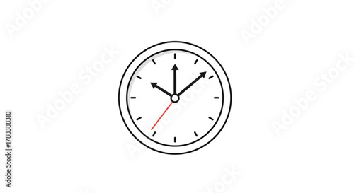 Depiction of an Analog Clock Face Illustrating Time Management and Productivity