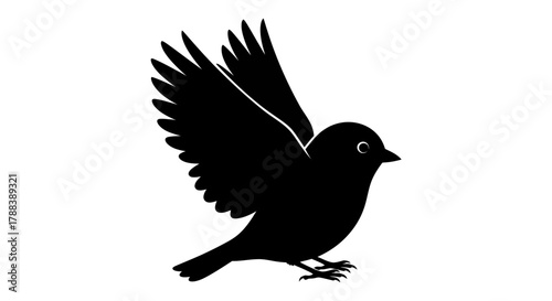 Elegant depiction of a bird taking flight, capturing freedom and movement with finesse