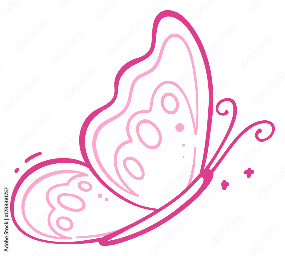 Obraz premium Pink Butterfly Sticker
