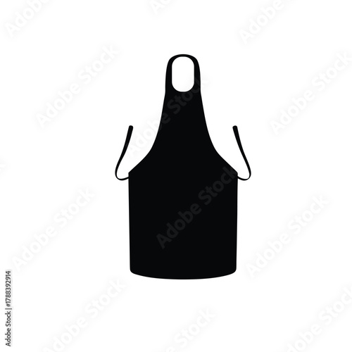 Black apron vector illustration for cooking chef waitress or kitchen wear uniform