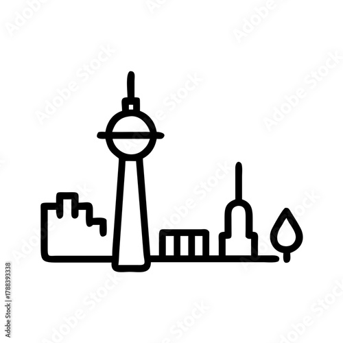 Frankfurt skyline with building