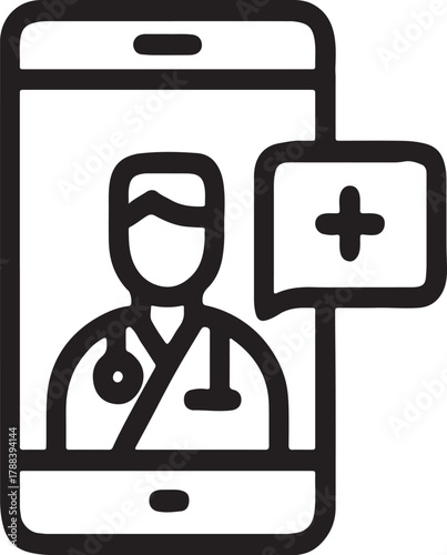 Telemedicine doctor consultation icon