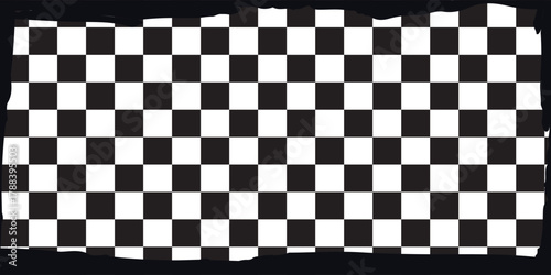 Black and white checker pattern vector illustration. Chess board. Abstract checkered checkerboard for game. Grid geometric square shape.