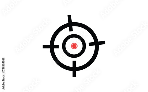Target shooting aim bullseye focus accurate weapon sign vector illustration