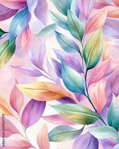 Colorful Hand-Painted Watercolor Leaf Textures