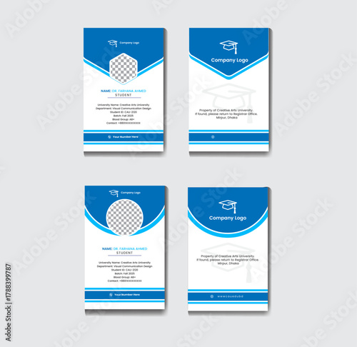 Clean and Minimal Academic ID Card Template