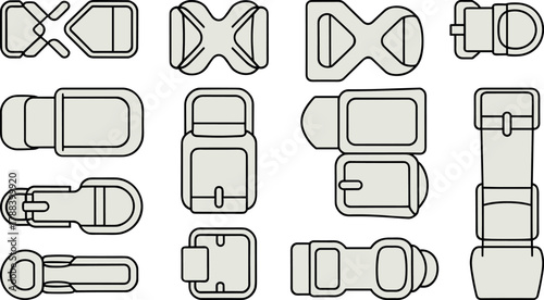 Seat belt buckle, vector, illustration, sketch, outline, safety, hardware, strap, clasp, design, durable, technical, automotive, accessory, secure, ergonomic, layout, locking, mechanism, modern