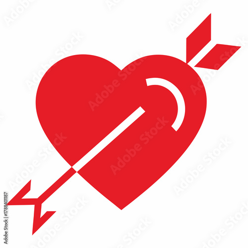 Red heart pierced by arrow icon symbolizing love