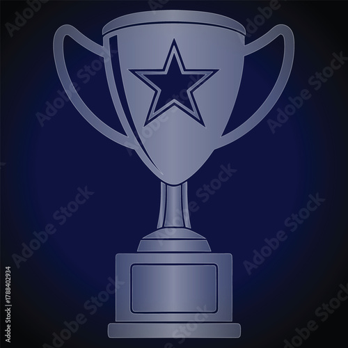 Trophy with a star and blank plaque award winner