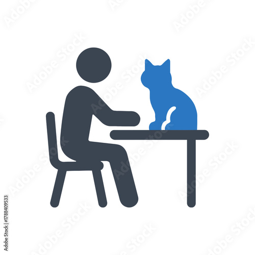 Person sitting with pet icon