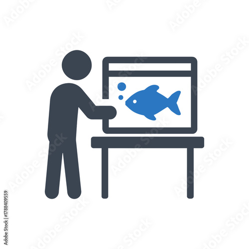 Watching pet fish icon