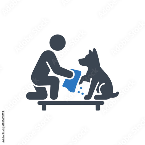Wiping dog paws icon