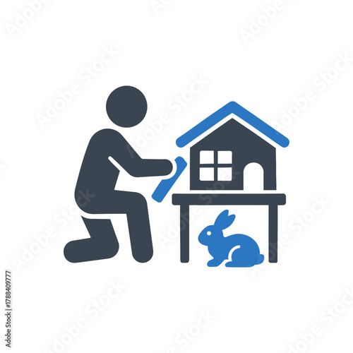 Cleaning rabbit hutch icon