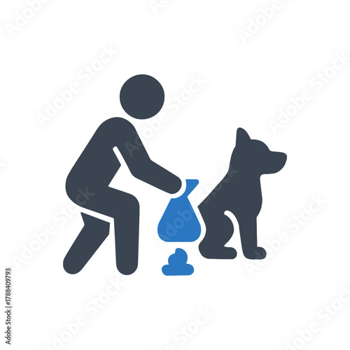 Cleaning dog poop icon