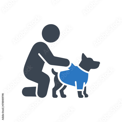 Dressing pet dog icon