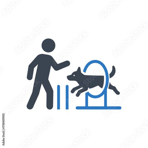 Dog agility training icon