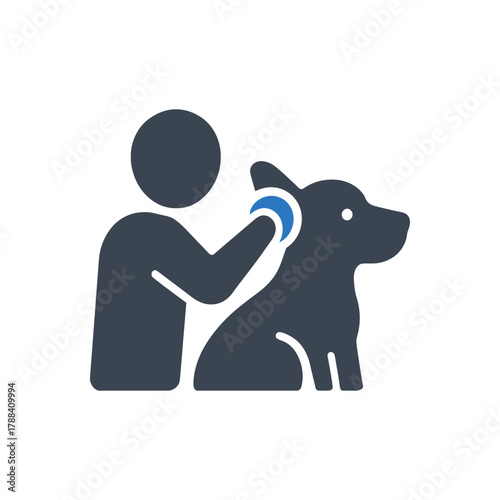 Brushing pet dog icon
