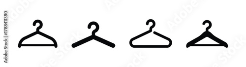 hanger, clothes hanger, garment hanger, icon, set, collection, wardrobe, closet, storage, organization, laundry, fashion, clothing, accessory, simple, minimalist, graphic, design element, silhouette, 