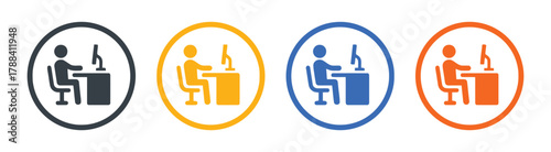 orange, web, keywords:, [converted], work, white, different, fourth, icon, blue, computer, icons, internet, signs/, arranged, graphic, office, colors, background, each, third, flat, desk, with, four