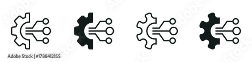 System integration vector icons set. Integration icon