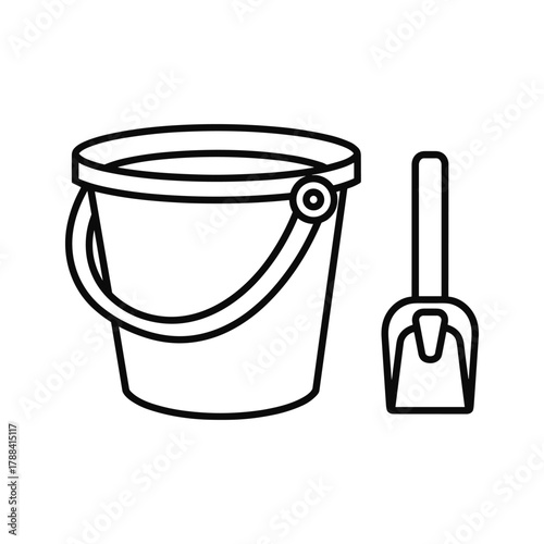 Bucket and shovel for sand play