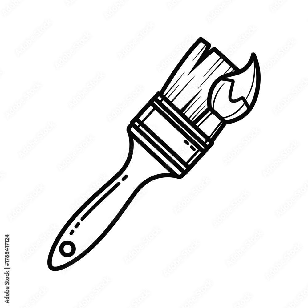 Obraz premium Paint brush with paint stroke