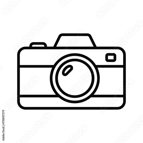 Simple line art icon of a camera