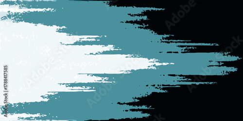 Abstract textured background with rough brush strokes in teal white and black colors