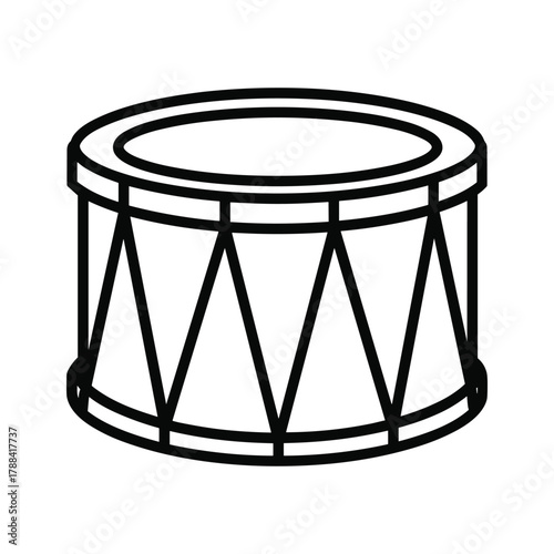 Simple line art illustration of a drum