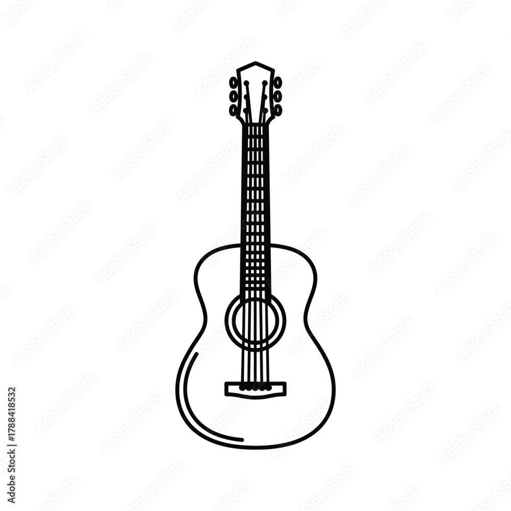 Naklejka premium Acoustic guitar outline