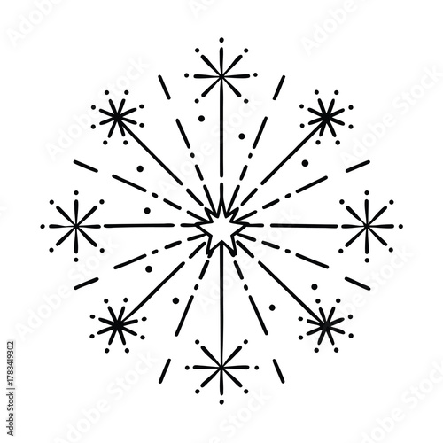 black and white snowflake