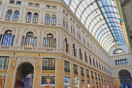 Interior details of the Galleria Umberto I, built in the 19th century in Naples, Campania, Italy
