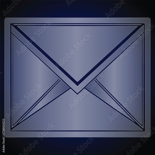Envelope icon with sealed flap mail email