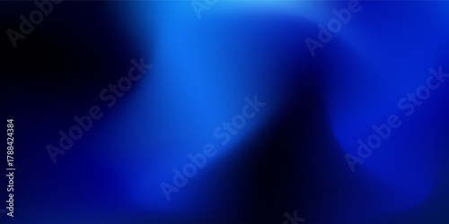 Rich Deep Blue Gradient Grainy Background. Textured blue gradient abstraction backdrop. Dark blue color abstract background with noise texture.