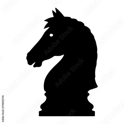 Black Silhouette of a Chess Knight Piece horse game