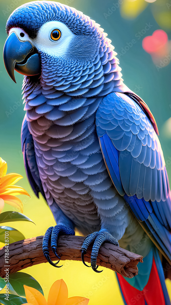 Fototapeta premium blue and yellow macaw