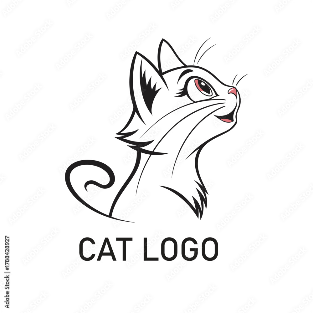 Obraz premium Modern Minimalist cat Design Logo