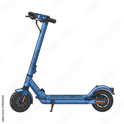 Compact foldable electric scooter in blue for last mile transport  